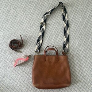 Madewell Zip-Top Transport Crossbody in English Saddle - comes with 3 straps!